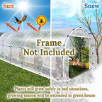 benefitusa greenhouse replacement cover half-transparent greenhouse cover (24.6'x10'x7') showing dimensions