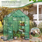 giantex walk-in greenhouse, gardening plant tent with roll-up on a desk or shelf