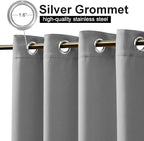 NICETOWN Outdoor Curtains Sunblock with Rustproof Grommet Top and Bottom 2 Panels, Thermal Insulated Fixed Windproof Blackout Outdoor Curtain Drapes Privacy for Patio, W52 x L95, Silver Grey
