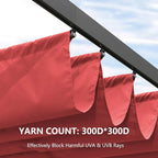 Pergola Shade Cover Replacement Canopy Top Compatible with 10 X 10 ft 6-Bar Pergola Frames - Red (Canopy Size 116" W x 95" L, Canopy Top Only)