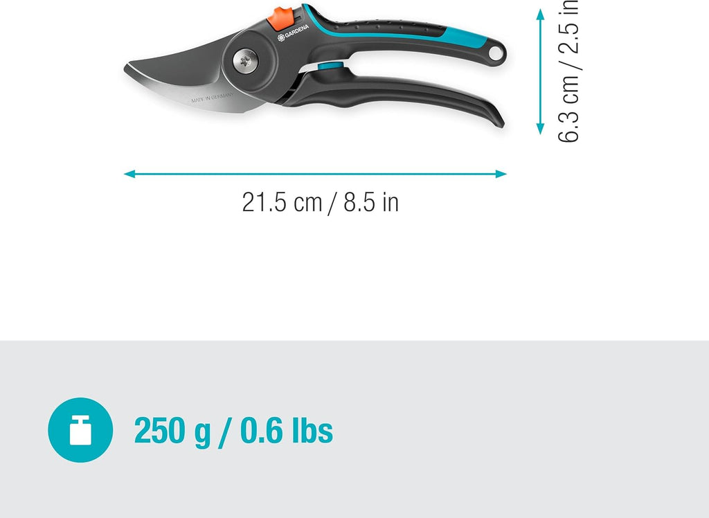 Gardena Secateurs PremiumCut Pro Fresh Wood, Bypass, 24 mm Cutting Diameter, ErgoTec Handle with Soft Grip, Precision-Ground Steel Blades, PowerCoating (12251-20)