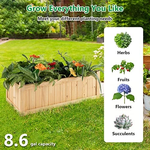 costway planter garden bed, folding planter box, 27.5", side view