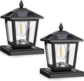 peasur 2 pack solar post cap lights outdoor, main product view