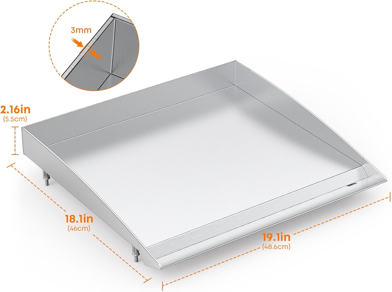 Stanbroil Replacement Griddle Top for Royal Gourmet GD401 GD402 GD403 | Stainless Steel Replacement Griddle Top, Fits Royal Gourmet GD401/GD402/GD403 Grill & Griddle Combo
