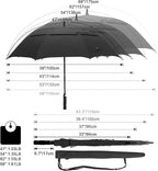 G4Free 47/54/62/68/72 Inch Automatic Open Golf Umbrella Oversize Extra Large Double Canopy Vented Windproof Waterproof Stick Umbrellas