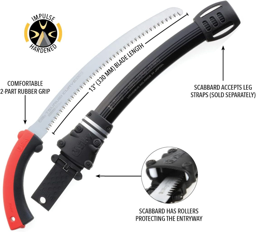 Silky Professional Series TSURUGI Curved Hand Saw 330mm LG Teeth (454-33)