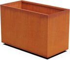 Plantercraft Large Rectangular Planters for Outdoor Plants - 36x18x24 Inch Corten Steel Planter | Extra Large Outdoor Planters for Patio Privacy & Modern Landscape Design