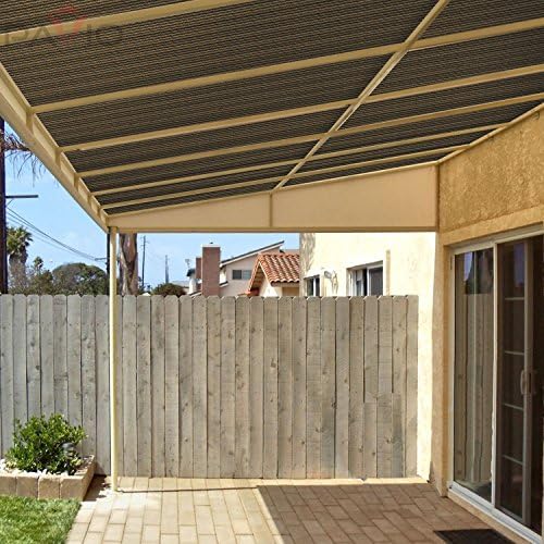 patio 8' x 15' sun shade fabric roll on a desk or shelf
