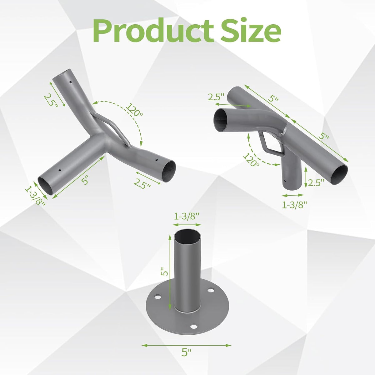 6 leg carport kits，high peak canopy fitting kit, side view