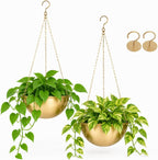 acelist gold hanging planter for indoor plants, set, main product view