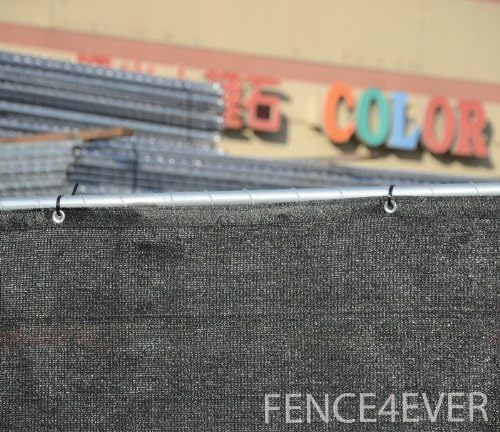 6' x 50' 3rd gen black fence privacy, side view