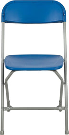 Flash Furniture Hercules Series Plastic Folding Chair - Blue - 4 Pack 650LB Weight Capacity Comfortable Event Chair-Lightweight Folding Chair