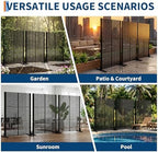 garvee 6x4ft outdoor metal privacy screen louvered decorative, close-up detail