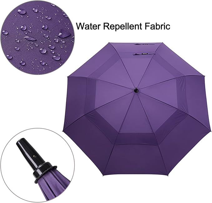 G4Free 47/54/62/68/72 Inch Automatic Open Golf Umbrella Oversize Extra Large Double Canopy Vented Windproof Waterproof Stick Umbrellas