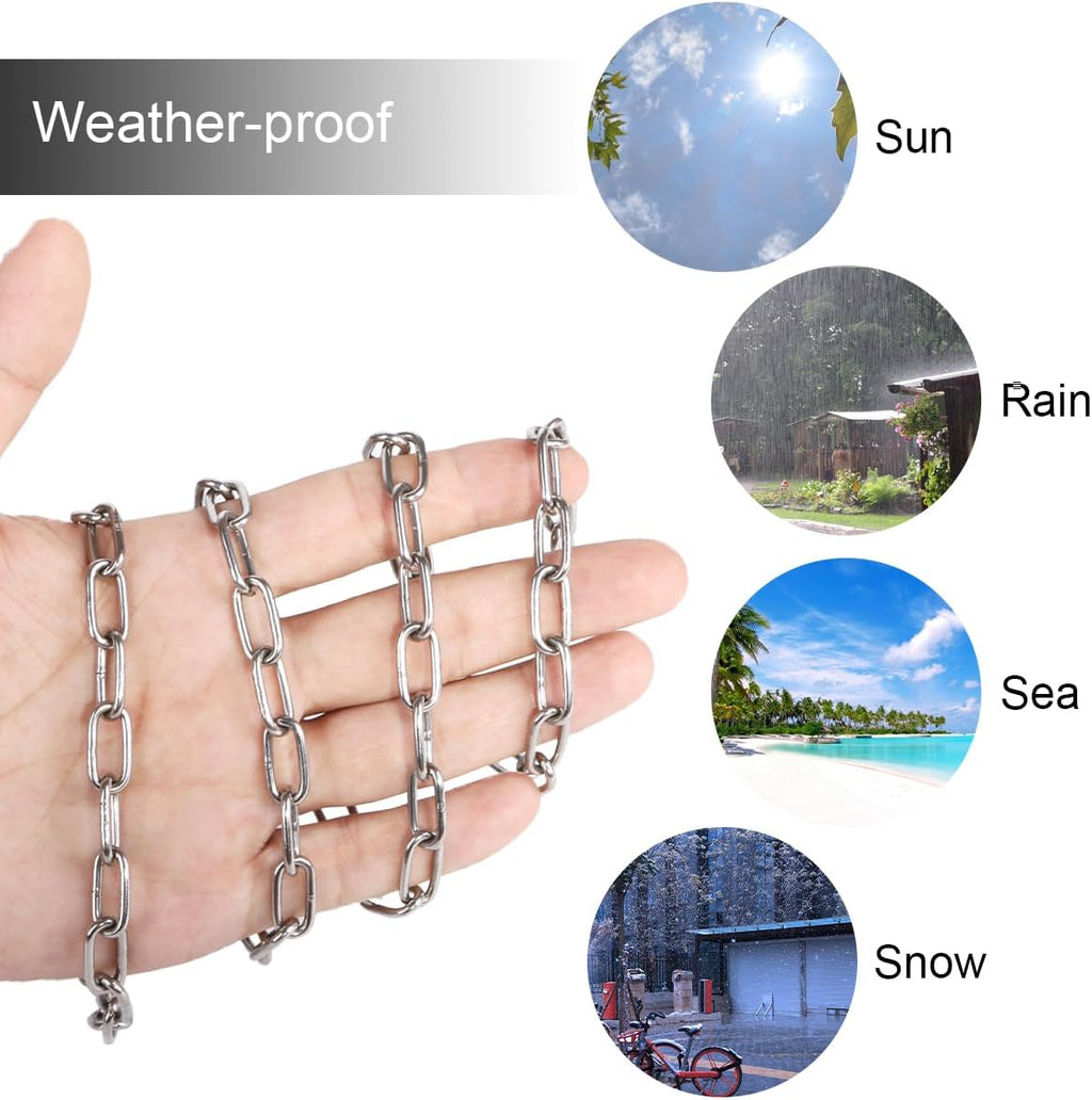 Heavy Duty Swing Chains 1/5" x 40" with 4 Carabiners, 500 LB Capacity Stainless Steel Hanging Swing Set for Hammock Punching Bags Indoor Outdoor Ues (2 Pack)
