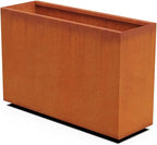 Plantercraft Large Rectangular Planters for Outdoor Plants – 36x12x24 Corten Steel Planter Box | Extra Large Outdoor Planters for Patio Privacy & Deck Decor | Heavy Duty Metal Planter Rectangle