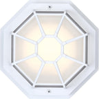 8.5 inch White Outdoor Flush Mount Ceiling Light LED 2700K 3000K 3500K 4000K 5000K 8.5” White Porch Outside Light for Balcony Octagonal LED Ceiling Lights,Aluminum Alloy,Glass,14W, 120V, 750lm-1000Lm