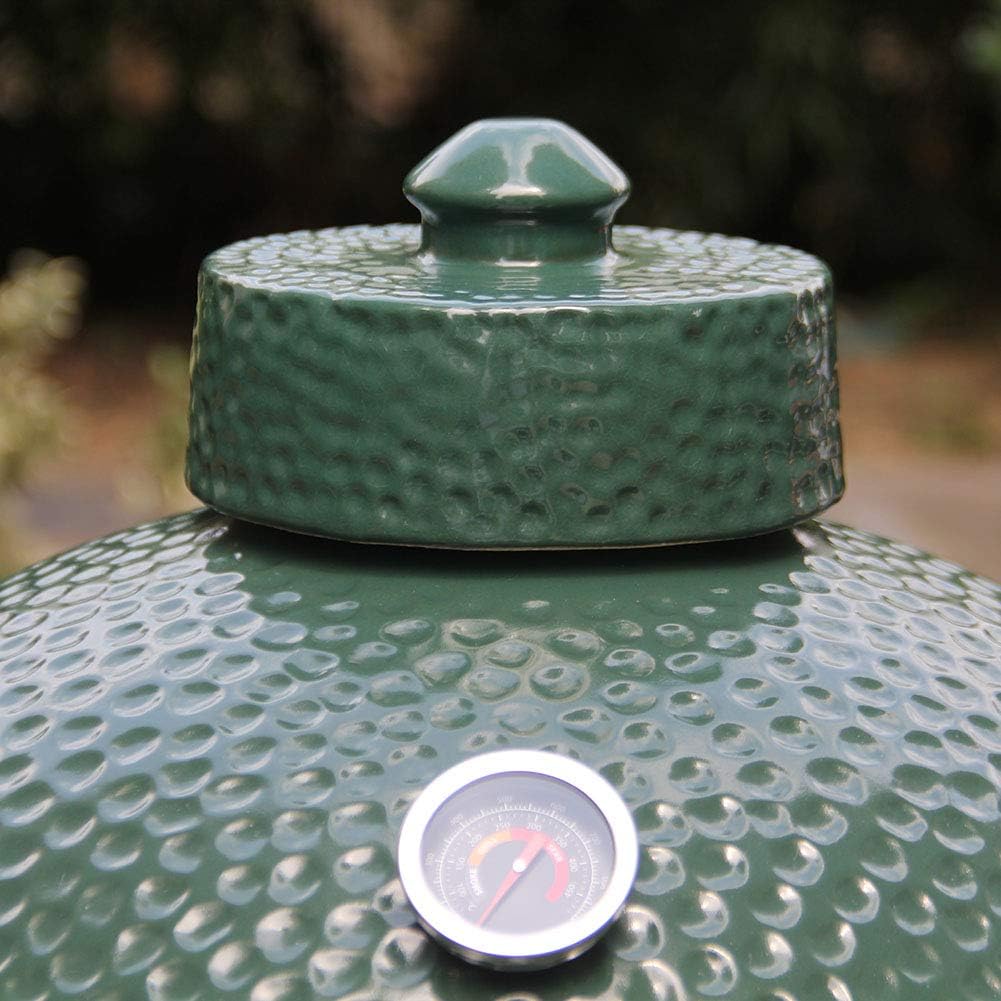 Ceramic Grill Top Compatible with Medium Large and XLarge Big Green Egg,Dual Function Ceramic Grill Top Cap,Kamado Accessories Charcoal Grill Top Parts Replacement for Easy Grasp and Anti-Hot