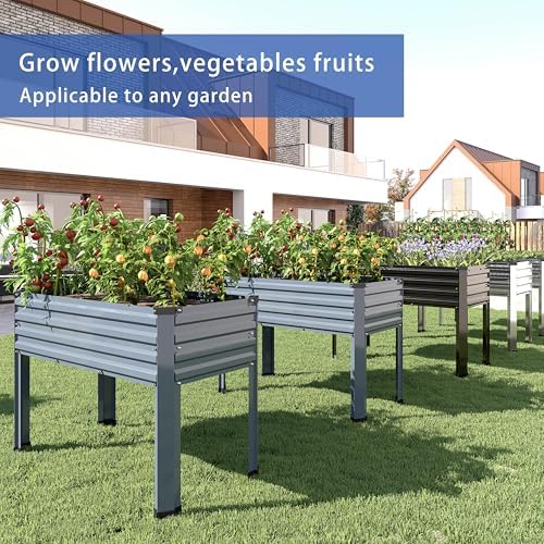 diiyiv 2pcs galvanized raised garden bed with legs,2pcs, package contents