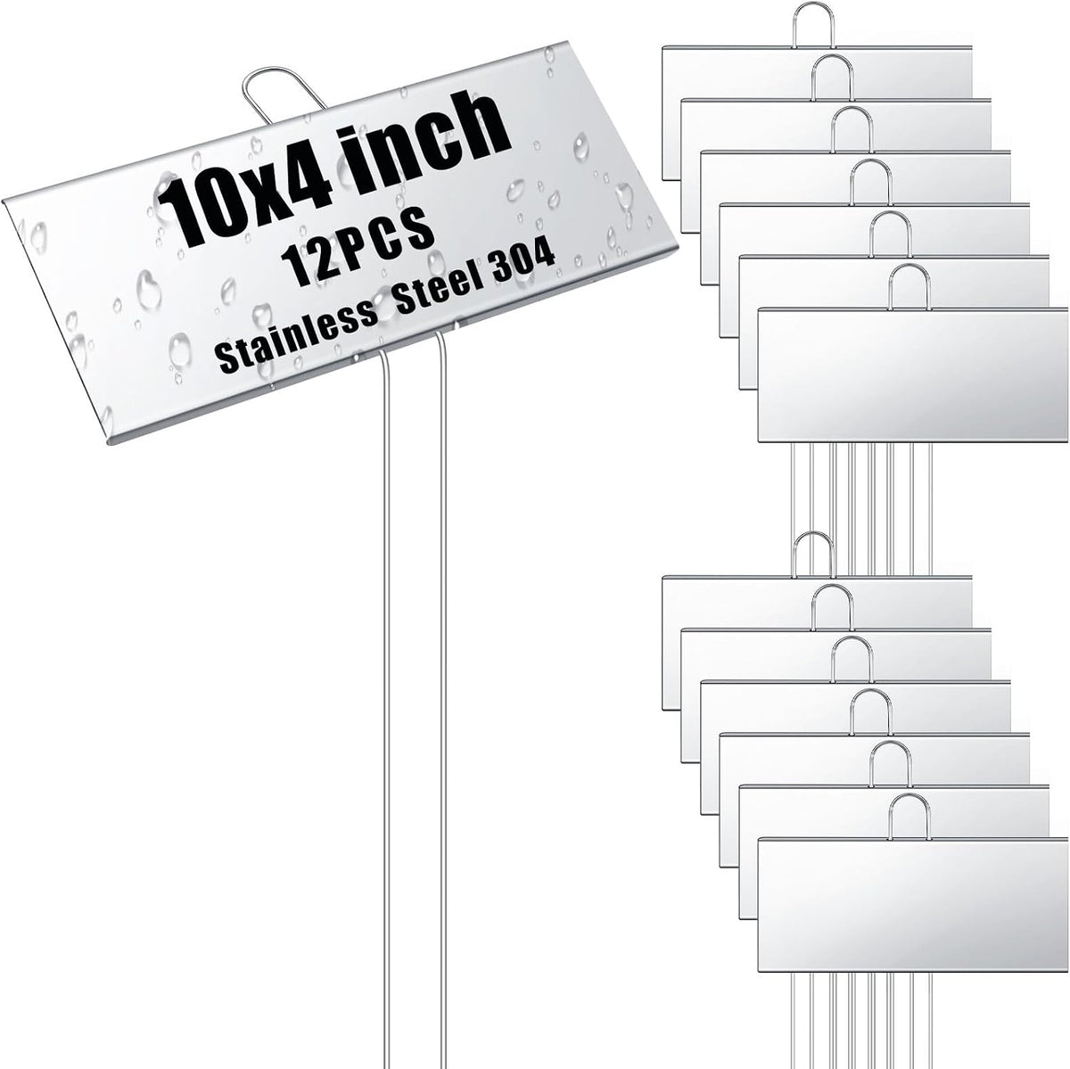 landhoow 12 pcs large plant marker, 10'' x, main product view