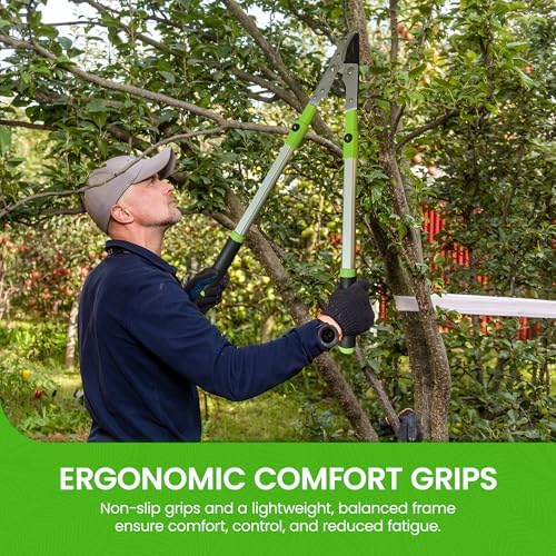 garden guru extendable anvil lopper tree trimmer with, side view