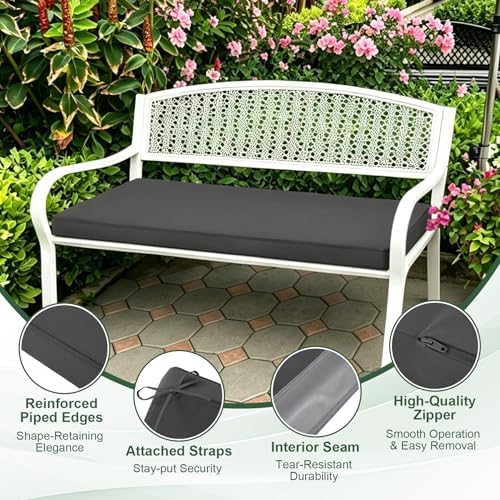 outdoor bench cushion waterproof, 48x18 inch bench cushion, package contents