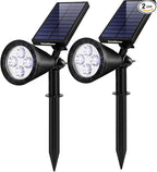 InnoGear Solar Lights Outdoor Waterproof Solar Garden Light for Outside Yard Landscape Lighting Pathway Spot Lights Spotlight Wall Light Auto On/Off, Pack of 2 (Cool White)