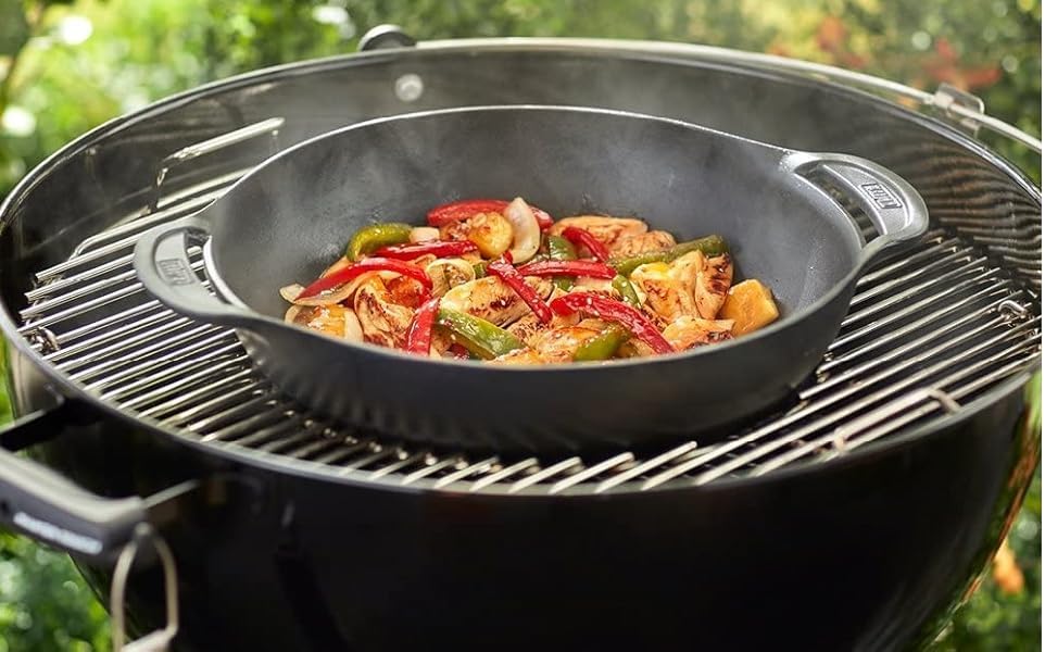 "7425 Gourmet BBQ System Wok for Any Gourmet BBQ System Accessories, Spirit & Spirit II 200/300 SER, Spirit E-210, SpiritE-310, Genesis II E-310, Genesis II LX S-440, Cast Iron"
