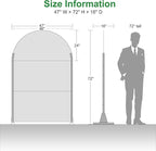 Casaphoria 72" H x 47" W Arched Metal Privacy Screen - Elegant Freestanding Outdoor Screen for Deck, Patio & Balcony - Versatile Decorative Privacy Panels for Home & Garden Use (Black-Square)
