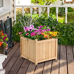 costway planter garden bed, folding planter box, 15" shown in use