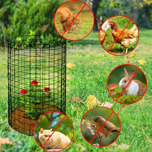 10 packs wire plant protector from animals, metal showing dimensions