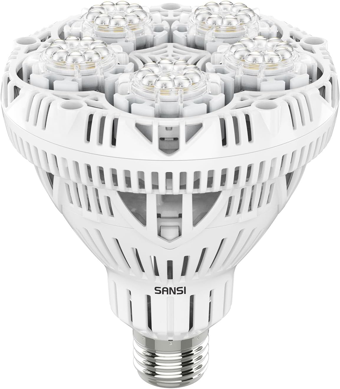 SANSI Grow Light Bulbs for Indoor Plants, 24W Full Spectrum 4000K Daylight | 300 Watt Equivalent BR30 Plant Growing Light Bulb, 4000K Full Spectrum, Optical Lens for High PPFD, ETL Listed