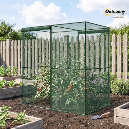 outsunny 6' x 4' x 6' crop cage shown in use
