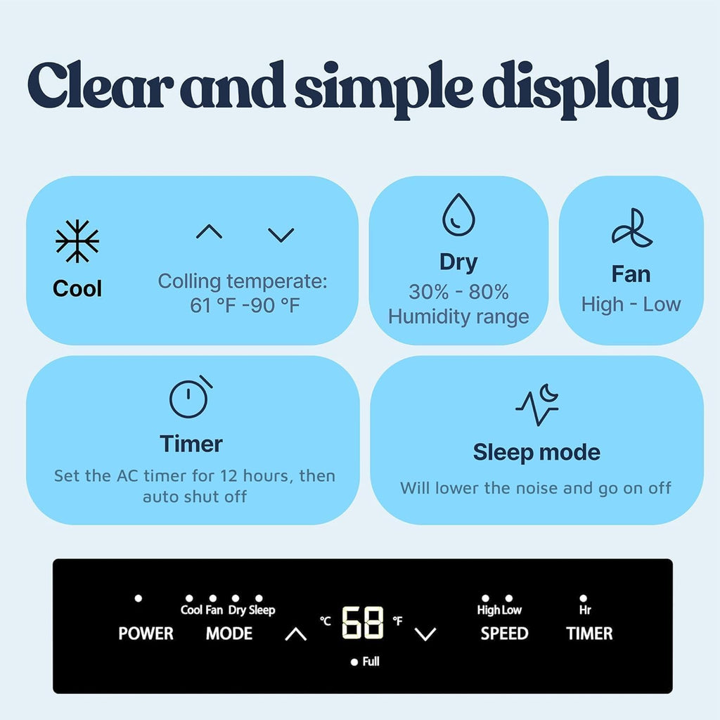 lifemaster 10,000 btu portable air conditioners, room air, side view