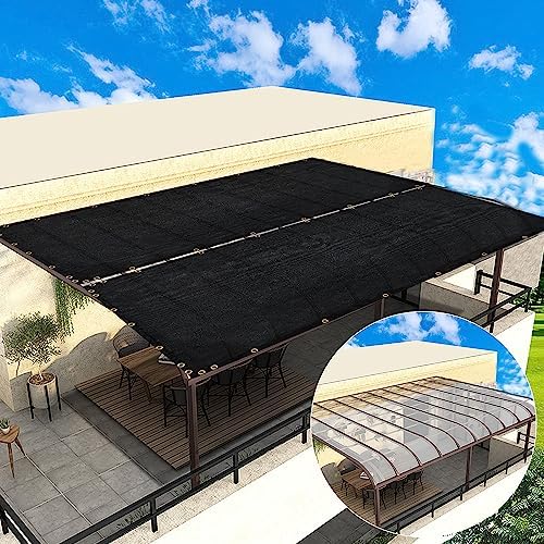 black 6ft x 50ft outdoor privacy screen fence, front angle view