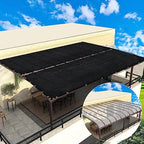 black 6ft x 50ft outdoor privacy screen fence, front angle view
