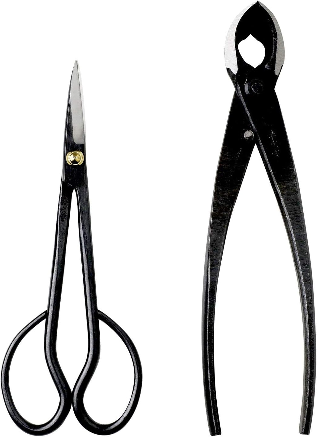 Wazakura Japanese Bonsai Tool Kit Made in Japan - Satsuki Scissors 7inch(180mm) + Concave Branch Cutter 8inch(200mm) Gift Box Set