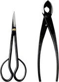 Wazakura Japanese Bonsai Tool Kit Made in Japan - Satsuki Scissors 7inch(180mm) + Concave Branch Cutter 8inch(200mm) Gift Box Set
