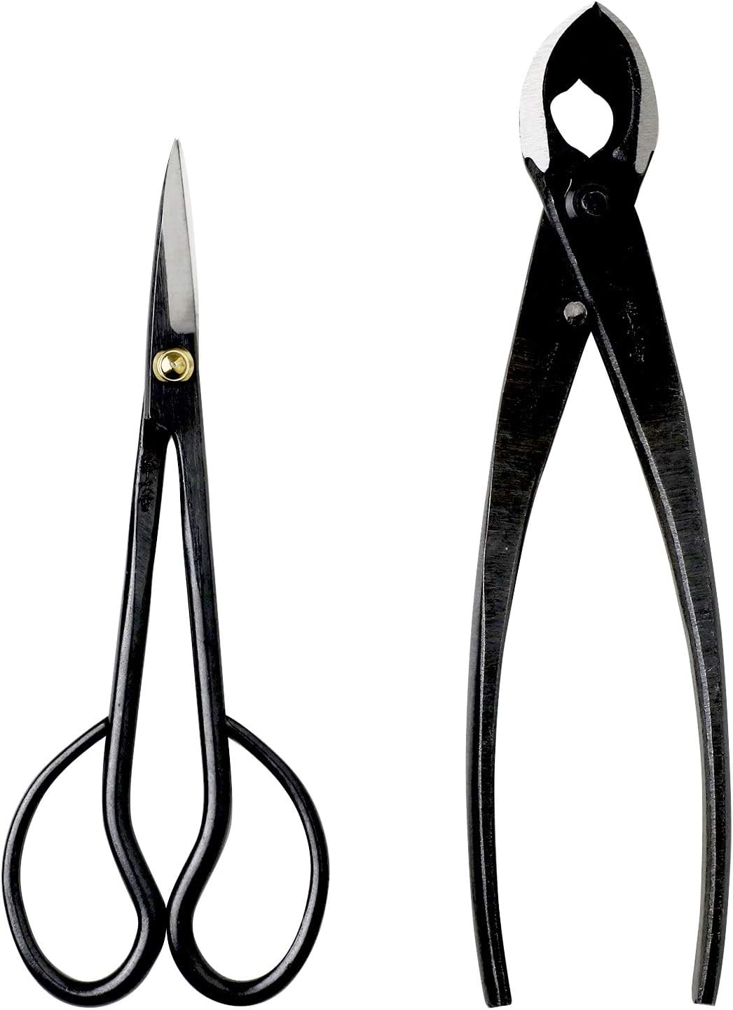 Wazakura Japanese Bonsai Tool Kit Made in Japan - Satsuki Scissors 7inch(180mm) + Concave Branch Cutter 8inch(200mm) Gift Box Set