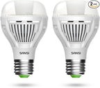 SANSI Dusk to Dawn LED Outdoor Light Bulb A19, 100 Watt Equivalent Energy Efficient 13W 5000K Daylight 1300LM Outdoor Light Bulbs, E26 Standard Base Light Bulbs for Porch Patio Yard Garden, 2-Pack