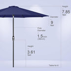 Tempera Patio Market Outdoor Table Umbrella with Auto Tilt and Crank, Large Sun Umbrella with Sturdy Pole & Fade Resistant Canopy, Easy to Set