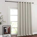 NICETOWN Blackout Room Divider Curtains for Sliding Glass Doors 102 Inches Long 1 Panel, Extra Wide Curtains for Doorway Patio Bedroom Living Room (Natural, 80Wx102L, 1 Panel)