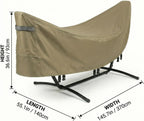 Deosk Hammock Cover Waterproof & Windproof Hammocks Covers-Heavy Duty 420D Oxford Fabric Hammocks Stand Protective Covers With Adjustable Drawstring, Buckles, Handle, Universal Size(Khaki)