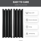 Water Proof Outside Curtains with Grommet Top for Porch, W52 x L120 Thermal Insulated Washable Outdoor Divider Drapes for Patio Gazebo Deck Pool Area Pergola Cabana (Dark Gray, 2 Panels)
