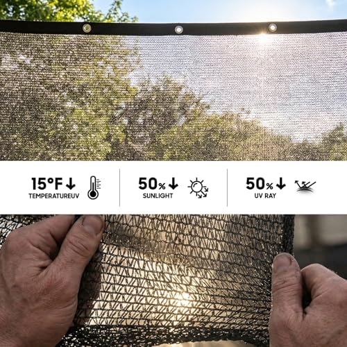 colourtree 50% black shade cloth, 10ft x 16ft shown in use