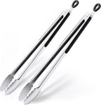 Grill Tongs, 17 Inch Extra Long Stainless Steel BBQ Tongs (17", 2PCS) | For Cooking/Serving/Grilling | Heat-Resistant | Dishwasher Safe