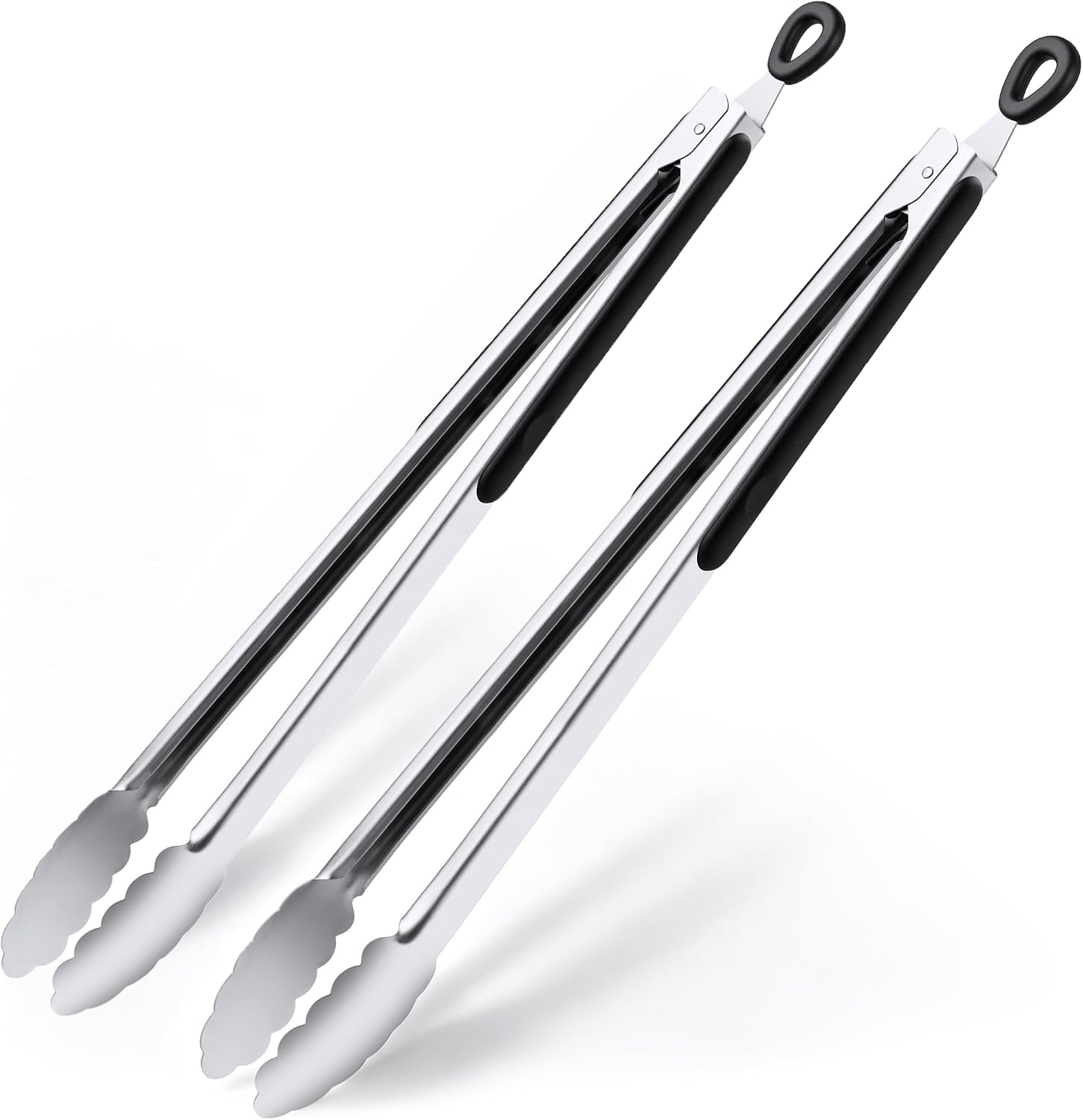 Grill Tongs, 17 Inch Extra Long Stainless Steel BBQ Tongs (17", 2PCS) | For Cooking/Serving/Grilling | Heat-Resistant | Dishwasher Safe