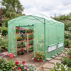 crown shades 12x8 pop up outdoor walk-in portable, front angle view