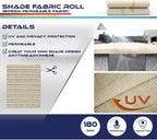 windscreen4less 8'x15' sun shade fabric roll shade cloth, side view