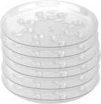 6 Pack 12 Inch Heavy Duty Clear Plastic Plant Saucer Sturdy Pot Tray Plant Drip Trays for pots,Plant Water Catcher Tray,Flower Pot Saucer Water Drainage Tray Floor Protector (12 Inch)